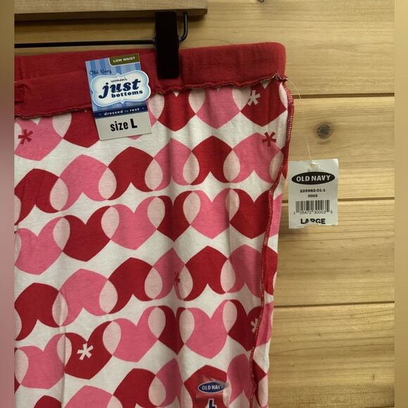 Y2K Old Navy Sz Large Mid Rise Tight Flare Heart Legging Sweatpants Deadstock - Picture 4 of 10